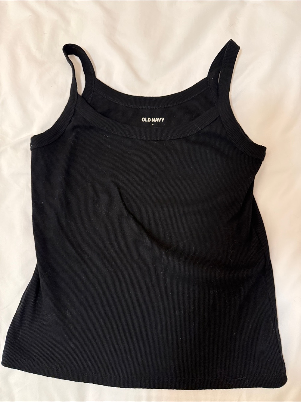 Old Navy Black Ribbed Tank Top - Slim Strap Cami